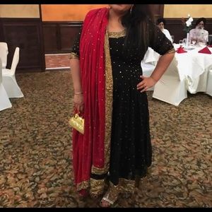 Indian black and magenta pink dress